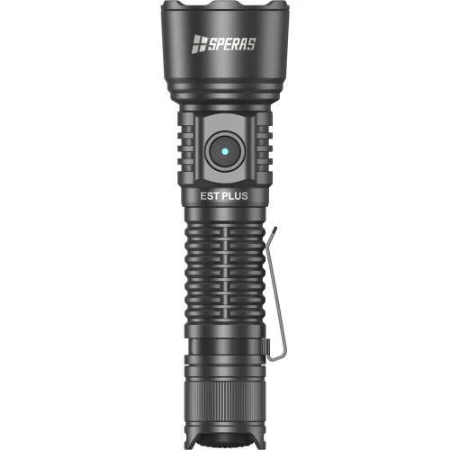 Speras - Latarka taktyczna LED EST PLUS z akumulatorem 3800 mAh - 1600 lm - Czarna - SPERAS PLUS