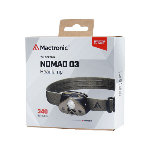 Mactronic - Latarka czołowa NOMAD 03 - 340 lumenów - Zielony - THL0022