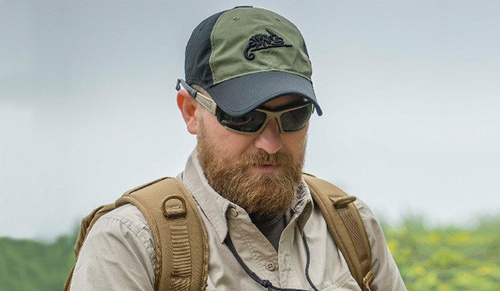 Helikon - Czapka z daszkiem Logo Cap - PolyCotton Ripstop - Black / Olive Green - CZ-LGC-PR-0102B