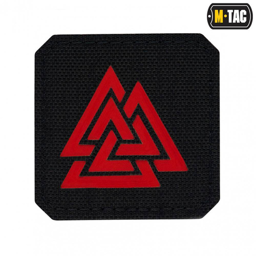 M-Tac - Naszywka Laser cut Valknut kwadrat - Czerwony / Czarny - 51162233