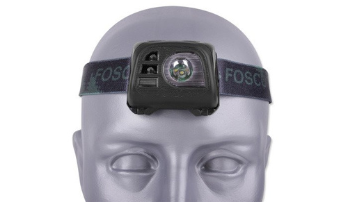 FOSCO - Latarka czołowa Tactical Headlamp - 140 lumenów - Czarny