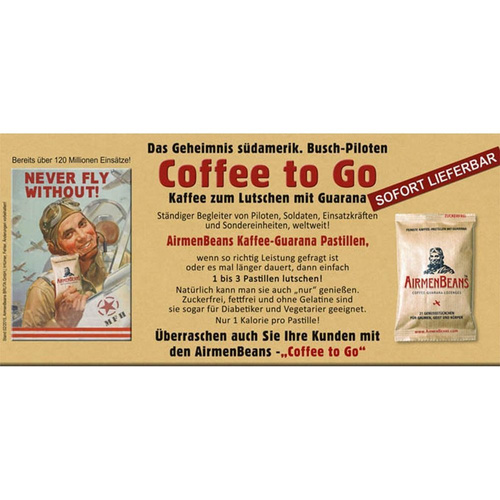 AirmenBeans - Pastylki do ssania z kawą i guaraną - 21 szt - 40580