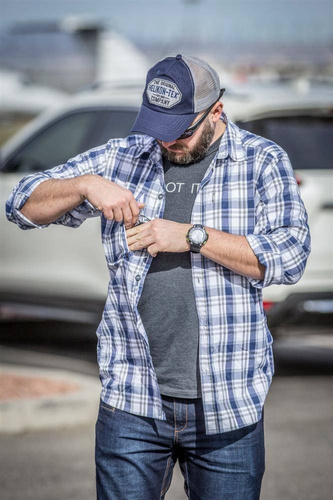 Helikon - Shirt TRIP Nylon Blend - Indigo Plaid - KO-TRI-NB-P8