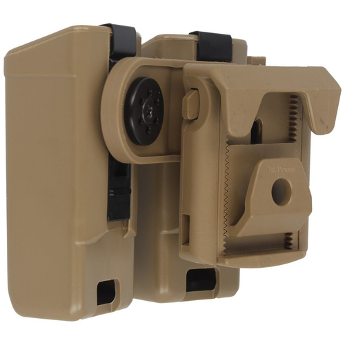 ESP - Ładownica na dwa magazynki 9 mm / .40 - Montaż zaciskany do pasa UBC-01 - Khaki - MH-MH-04 KH