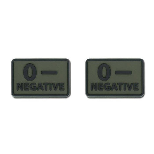 Helikon - Naszywka PVC - Grupa Krwi - 0- NEG - Zielony OD - 2szt.