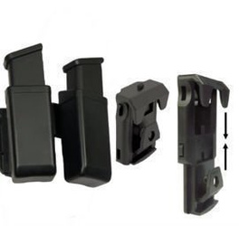 ESP - Ładownica na dwa magazynki 9 mm / .40 - Montaż zaciskany do pasa UBC-01 - Czarny - MH-MH-04 BK