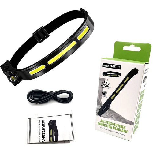 Speras - Latarka LED / Czołówka B47L-1 - 500 lumenów - USB-C - Czarna - B47L-1