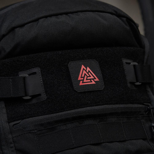 M-Tac - Lasergeschnittenes Valknut Quadrat Patch - Rot / Schwarz - 51162233