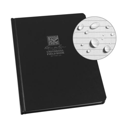 Rite in the Rain - Notatnik wodoodporny Large Bound Book - 223 x 175 mm - 80 kartek - Czarny - 770F-LG
