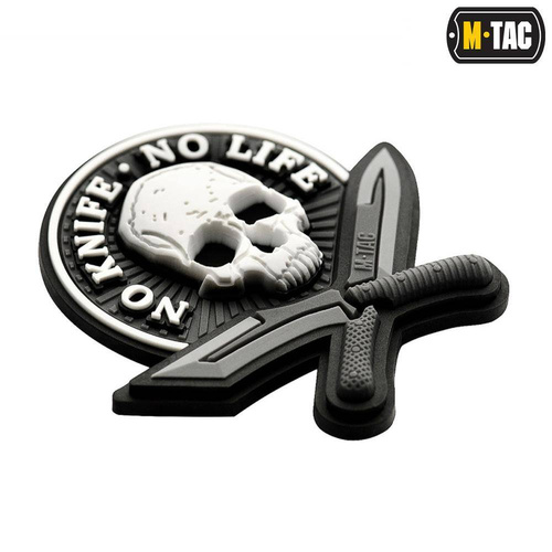 M-Tac - Naszywka 3D PVC No Knife - No Life - Czarny / Biały - 51128236