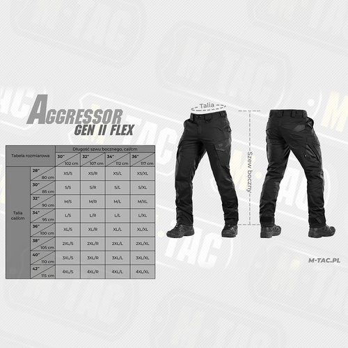 M-Tac - Spodnie taktyczne Aggressor Gen.II Flex - Ripstop - Czarne - 20058002	