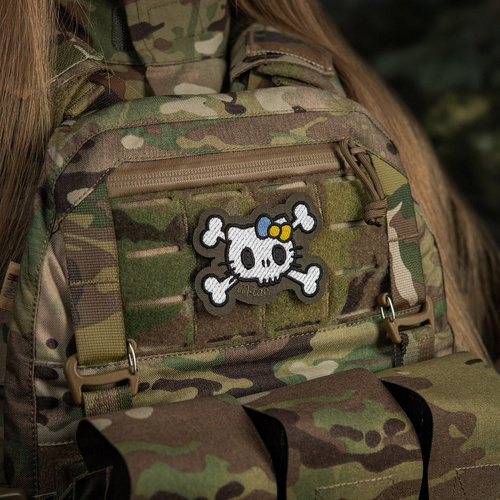 M-Tac - Naszywka Kitty - Haft - Kokardka Żółto-Niebieska - Ranger Green - 51387023