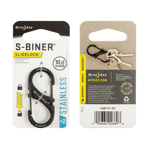 Nite Ize - S-Biner #2 SlideLock - Czarny - LSB2-01-R3