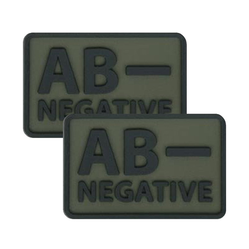 Helikon - PVC Aufnäher - Blutgruppe - AB- NEG - Olivgrün - 2St.
