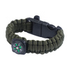 101 Inc. - Survival Bracelet with Compass, Whistle and Flint - 8" - Green OD - JYFPB03