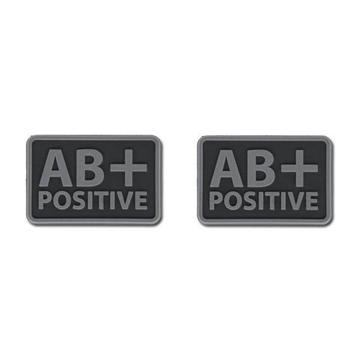 Helikon - PVC Patch - Blutgruppe - AB+ POS - Schwarz - 2 Stück