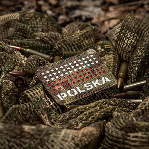 M-Tac - Flaggenaufnäher Polen 50x80 - Laserschnitt - Rot / MultiCam / Weiß - 51007108