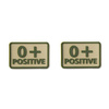 Helikon - Naszywka PVC - Grupa Krwi - 0+ POS - Khaki - 2 szt.