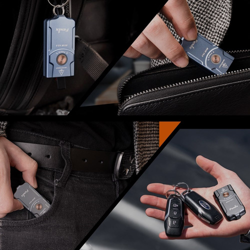 Fenix ​​​​- E03R V2.0 LED-Taschenlampe mit 400-mAh-Akku – 500 lm – Grau – E03R V2.0 Grau