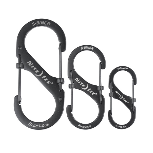 Nite Ize - S-Biner SlideLock Set #2, #3, #4 - Black - LSBC-01-R6