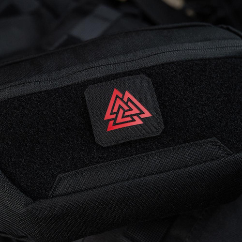 M-Tac - Lasergeschnittenes Valknut Quadrat Patch - Rot / Schwarz - 51162233