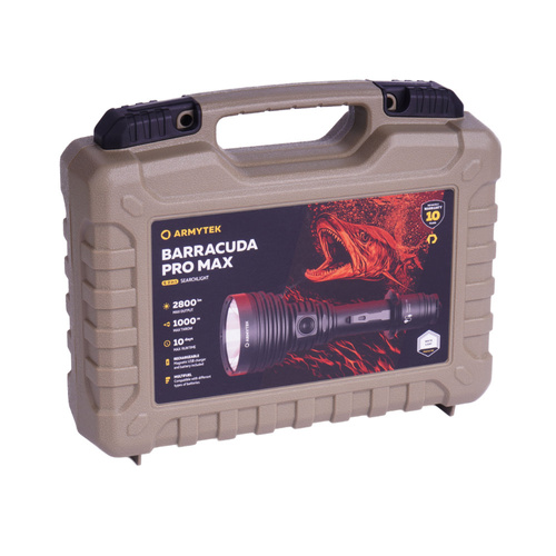 Armytek - Latarka taktyczna Barracuda Pro Max - Strobe - 2800 lm - Czarna - F10501PC
