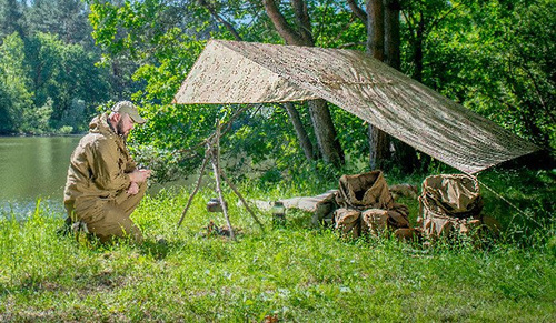 Helikon - Supertarp Shelter Cape - 300 x 300 cm - Woodland - PO-STP-PO-03