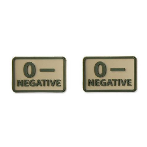 Helikon - Naszywka PVC - Grupa Krwi - 0- NEG - Khaki - 2 szt.