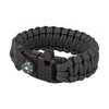 101 Inc. - Survival Bracelet with Flint, Whistle and Compass - 8" - Black - JYFPB04