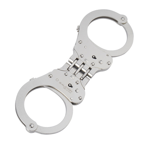Alcyon - Stahlhandschellen mit Scharnier - Doppelverriegelung - Silber - 5005-X