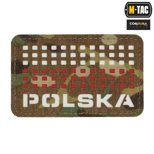 M-Tac - Flaggenaufnäher Polen 50x80 - Laserschnitt - Rot / MultiCam / Weiß - 51007108
