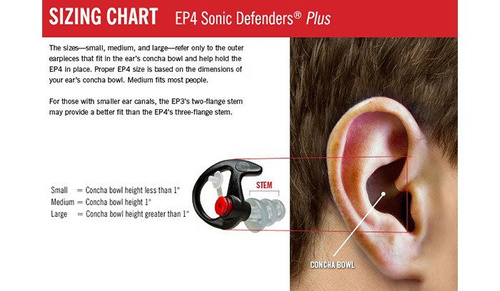 SureFire - Zatyczki do uszu EarPro EP4 Sonic Defenders Plus - Czarny - EP4-BK-MPR