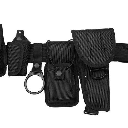 MFH - Security belt with pouch for gun, handcuffs, gas, flashlight, radio, baton and keys - Black - 22763A