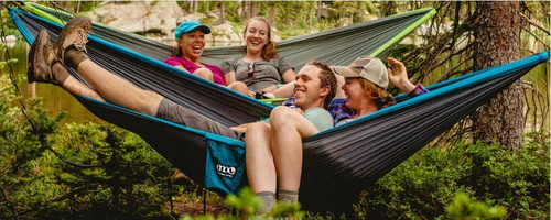 ENO - DoubleNest Hammock - Khaki / Maroon - DH025