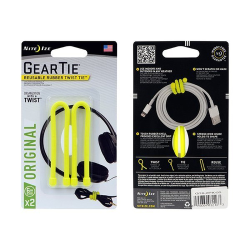 Nite Ize - Elastyczny trok Gear Tie 6'' - 2Pack - Neon Yellow - GT6-2PK-33