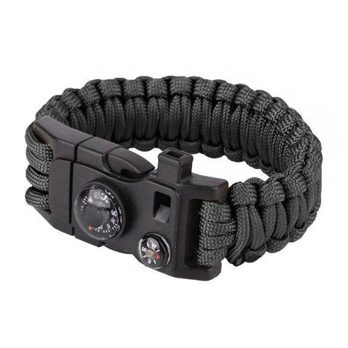 101 Inc. - Paracord Survival Armband - 9" - Black