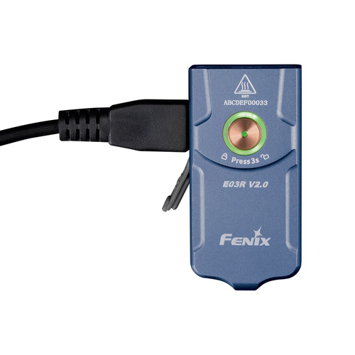  Fenix - LED-Taschenlampe E03R V2 - 500 lm - Mit 400 mAh Akku - Blau - E03RV2BL