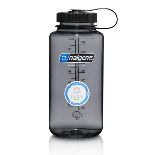 Nalgene - 32 oz Wide Mouth Sustain Bottle - 63 mm Cap - 1.1L - Gray - 682021-0333