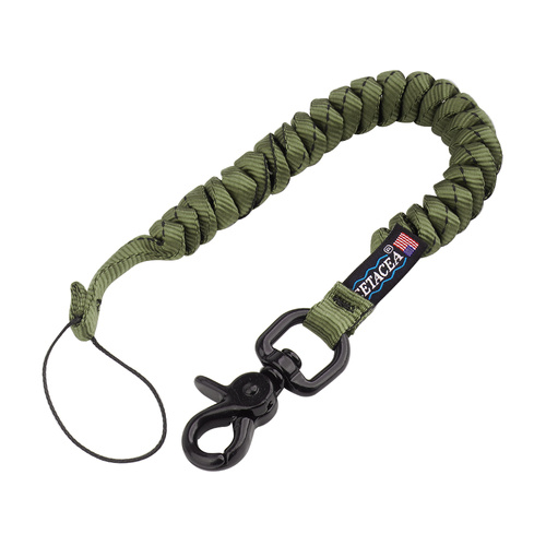 Cetacea Tactical - Lanyard für Waffen Trigger Snap Covered Mini Coil Tether - Olive Drab - TA-MCT3-OD