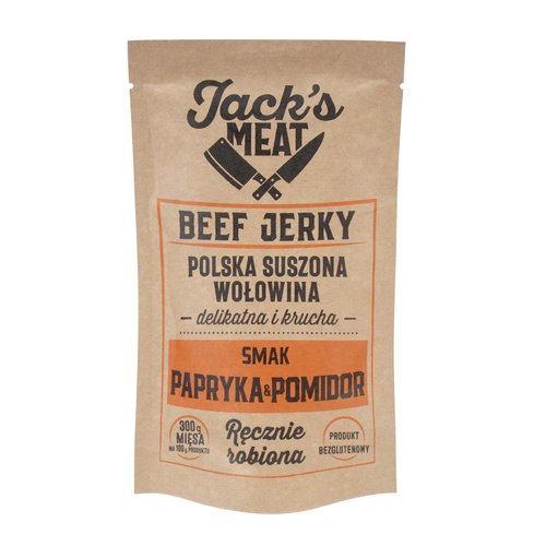 Jack's MEAT - Getrocknetes Rindfleisch - Paprika / Tomate - 109 kcal - 30 g