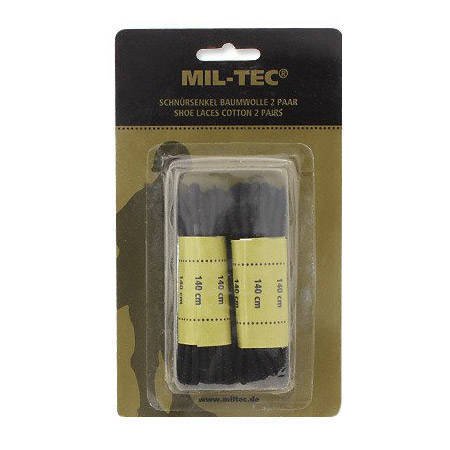 Mil-Tec - Schnürsenkel aus Baumwolle - 140 cm - Schwarz - 12910002