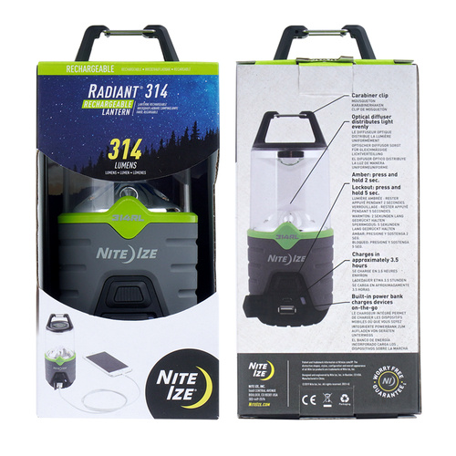 Nite Ize - Radiant® 314 wiederaufladbare Campinglampe - 314 Lumen - R314RL-17-R8