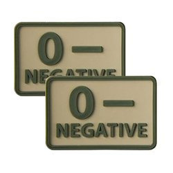 Helikon - PVC Patch - Blood Type - 0- NEG - Khaki - 2 pcs