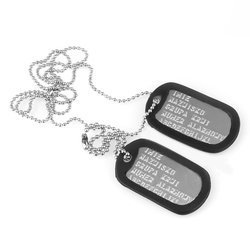 DOG-TAG - Silver + Text Emboss