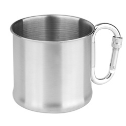 Mil-Tec - Travel Mug with Carabiner - 500 ml - Steel - 14607900