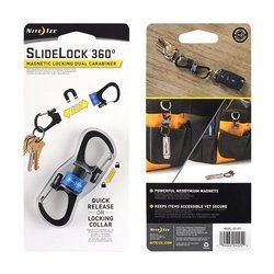 Nite Ize - SlideLock® 360° Magnetic Locking Dual Carabiner - Blue - MSBL-03-R7