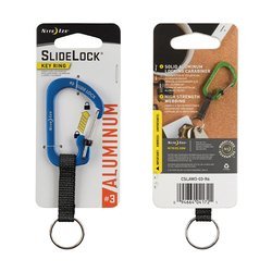 Nite Ize - SlideLock® Key Ring Aluminum - Blue - CSLAW3-03-R6