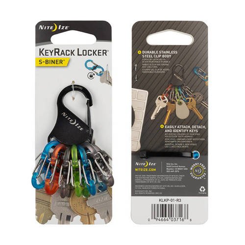 Nite Ize - Plastic S-Biner KeyRack Locker - Black - KLKP-01-R3