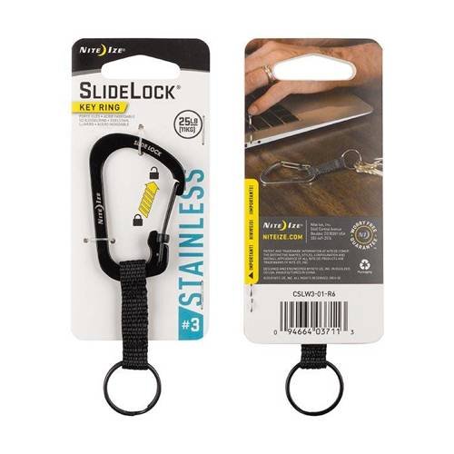Nite Ize - SlideLock Key Ring #3 - Black - CSLW3-01-R6