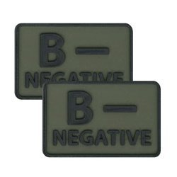 Helikon - Naszywka PVC - Grupa Krwi - B- NEG - Zielony OD - 2szt.
